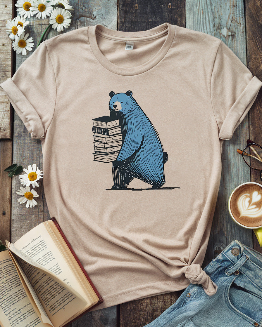 Cute Bear Book Lover Tee