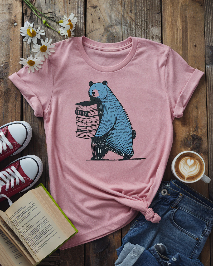 Cute Bear Book Lover Tee