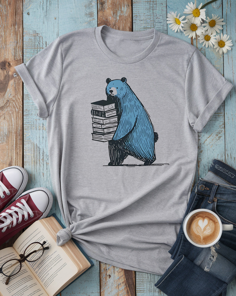 Cute Bear Book Lover Tee
