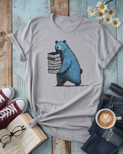 Cute Bear Book Lover Tee