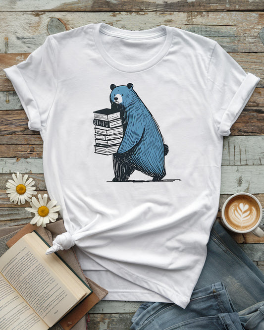 Cute Bear Book Lover Tee