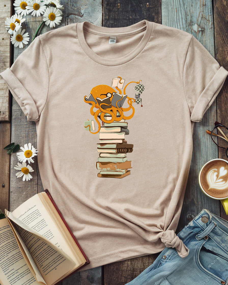 Octopus Book Stack Tee