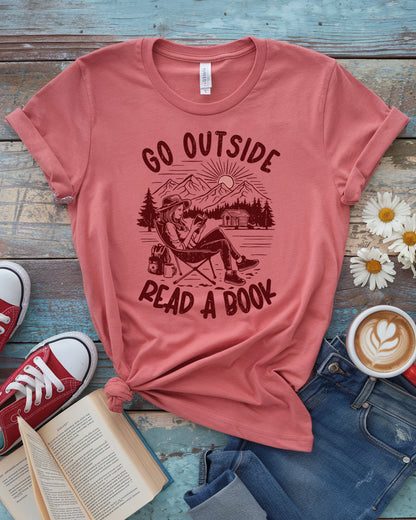 Go Outside Read a Book Tee