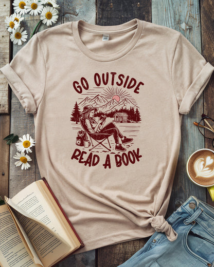 Go Outside Read a Book Tee