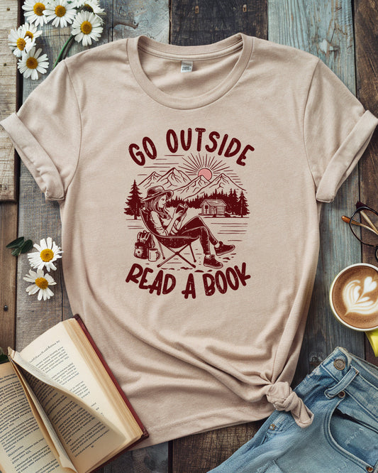 Go Outside Read a Book Tee
