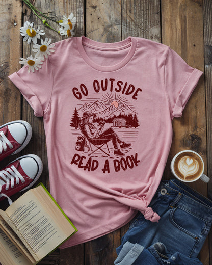 Go Outside Read a Book Tee