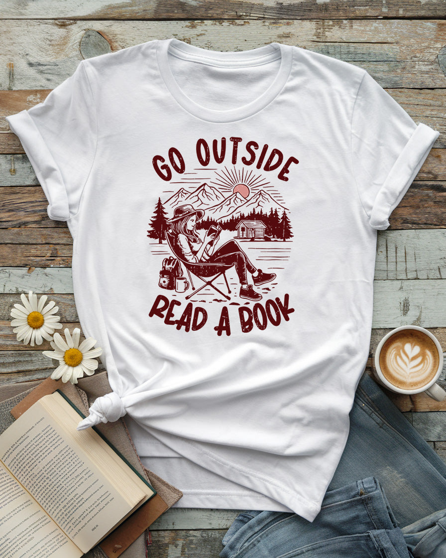 Go Outside Read a Book Tee