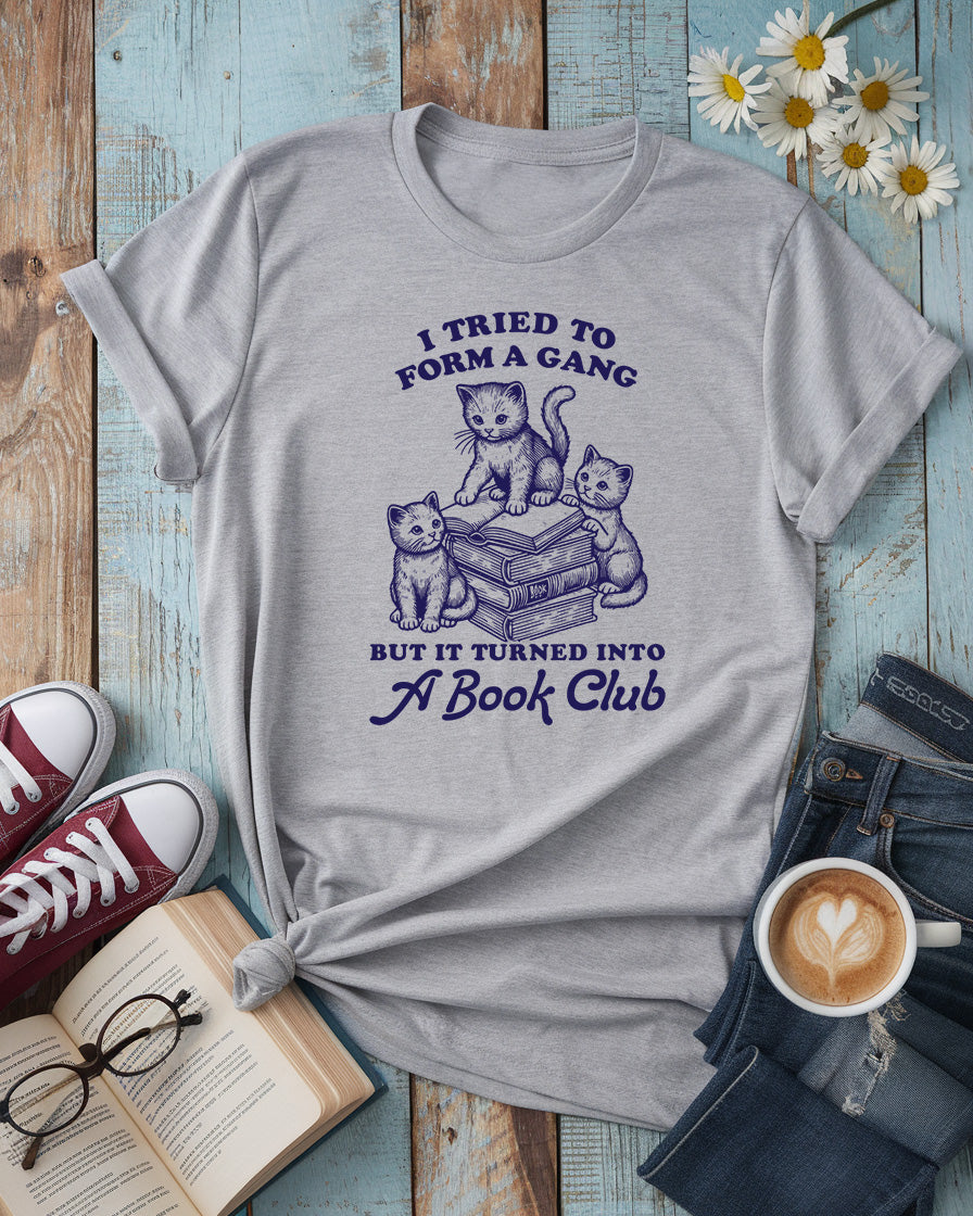 Book Club Cats Tee