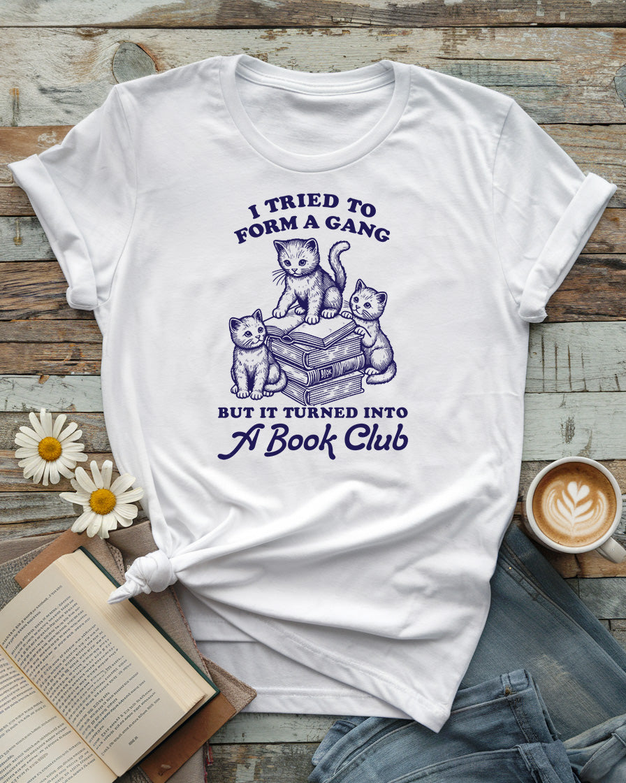 Book Club Cats Tee