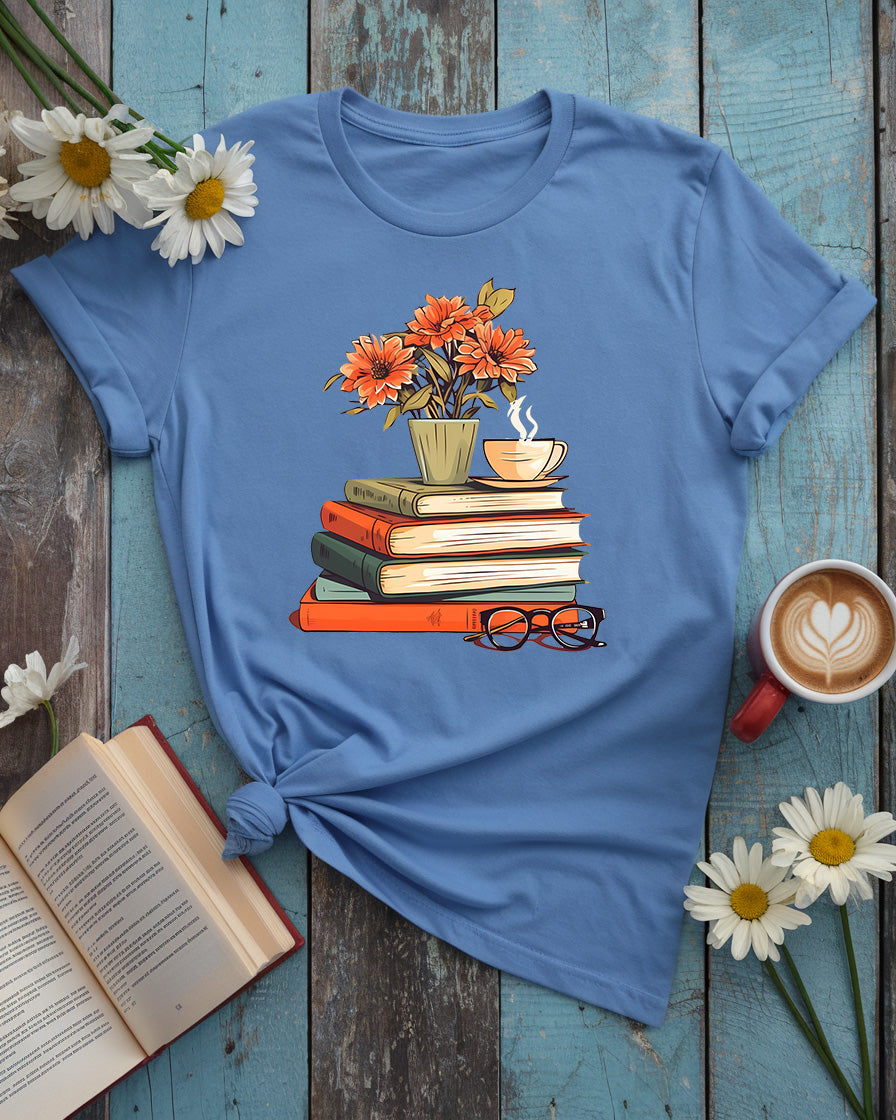 Floral Book Stack Tee