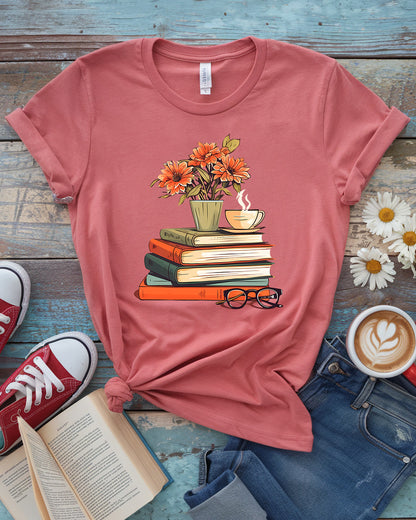 Floral Book Stack Tee