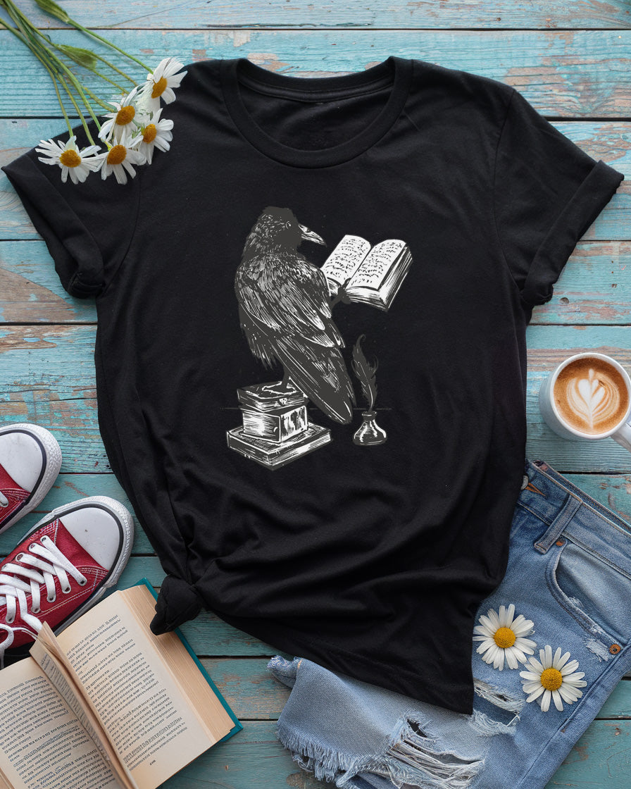 Nevermore Raven Reading Tee
