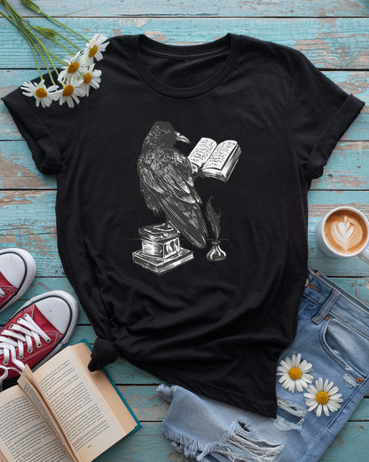 Nevermore Raven Reading Tee