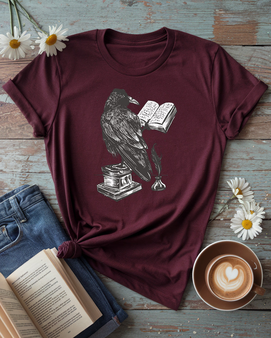 Nevermore Raven Reading Tee