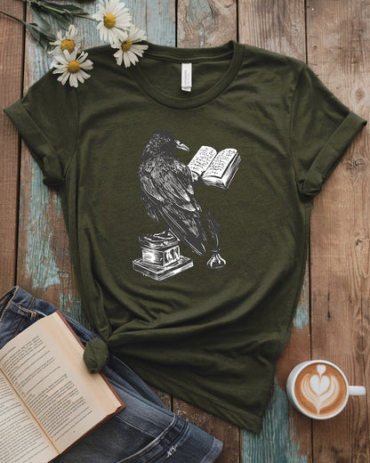 Nevermore Raven Reading Tee
