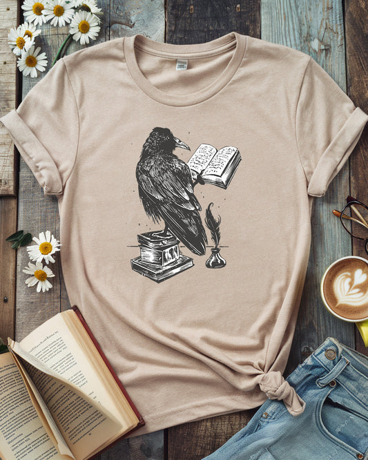 Nevermore Raven Reading Tee