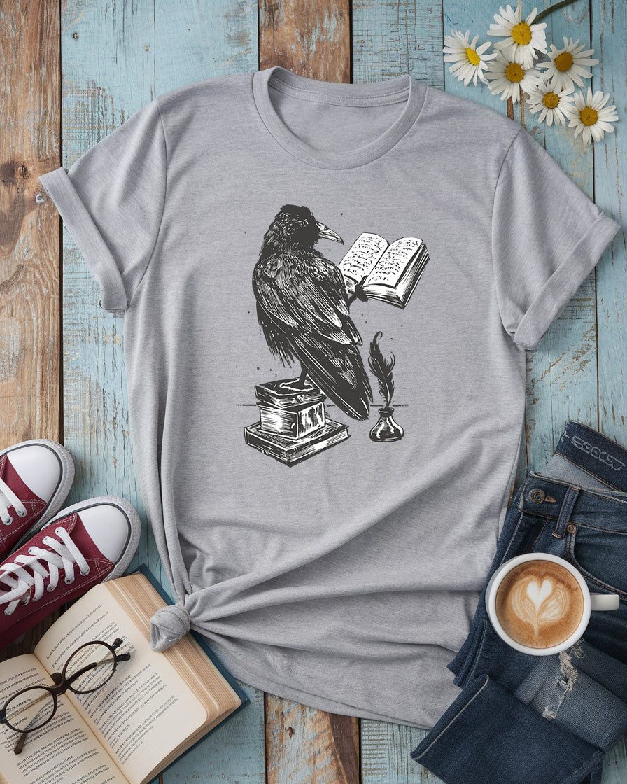Nevermore Raven Reading Tee