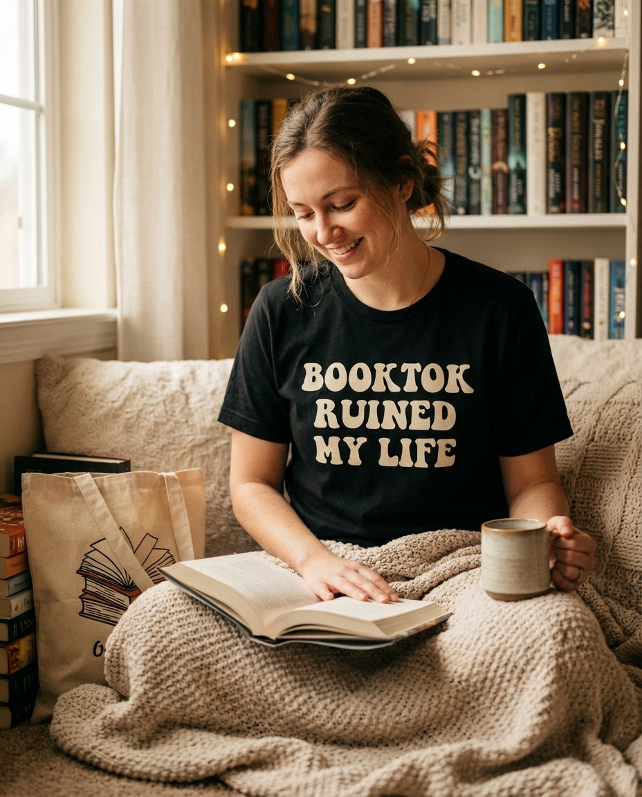 BookTok reader tee - lifestyle shot 2