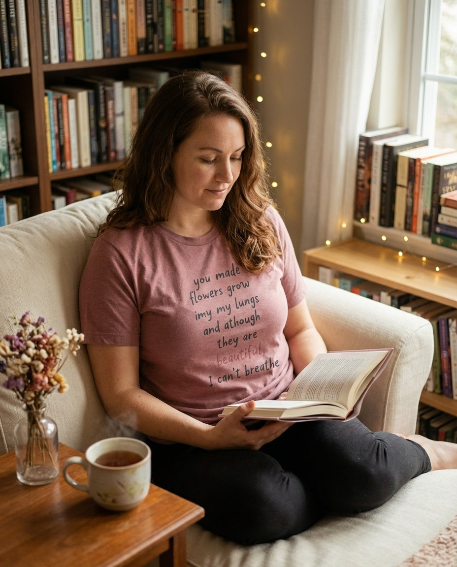 Romance reader tee - lifestyle shot 2