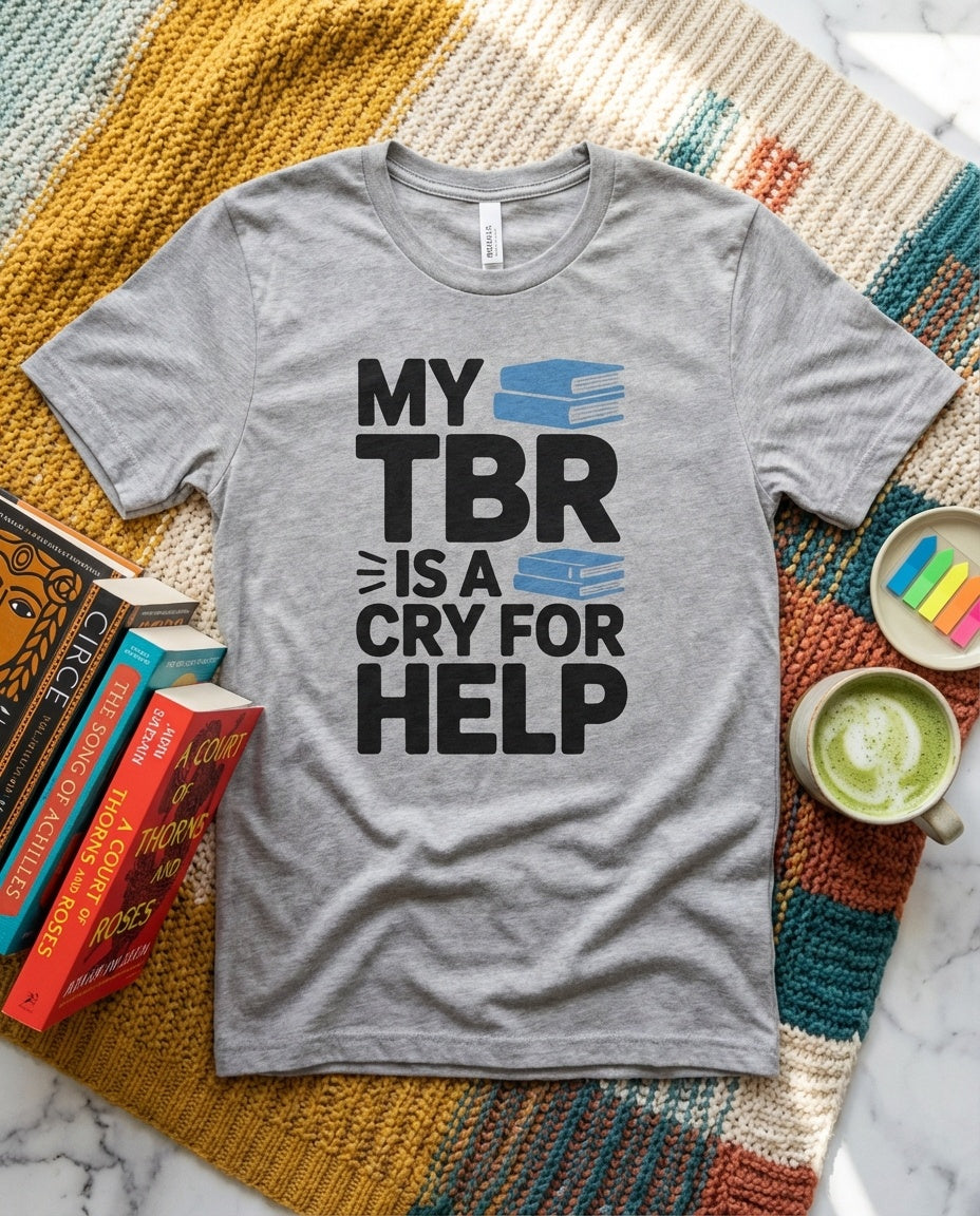 My TBR Is A Cry For Help t-shirt in Maroon - BookTok book lover tee