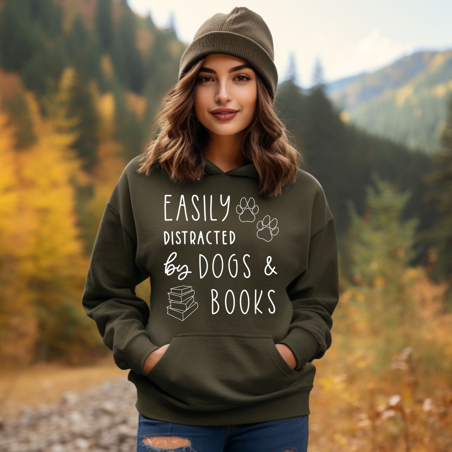 Dogs And Books Hoodie